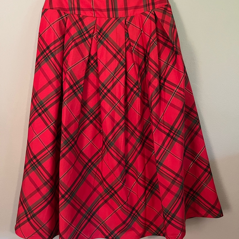 Disney Store plaid full length skirt with lining and tulle- size L
